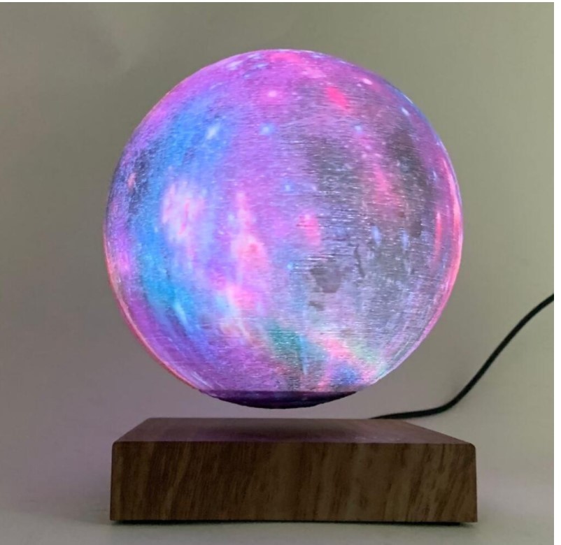 PA-1019 magnetic floating levitation starry corolful change moon lamp 6INCH
