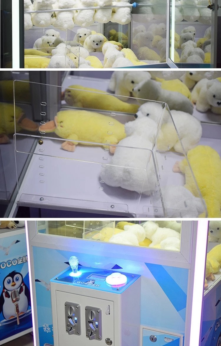 Unique Kids Toy Crane Machine Coin Operated For Supermarket 12 Months Warranty