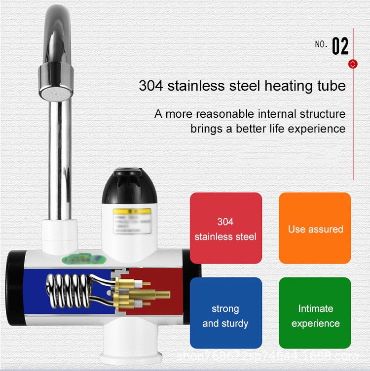 SS304 Element Hot And Cold Water Faucet Fast Electric IPX4 30-60℃