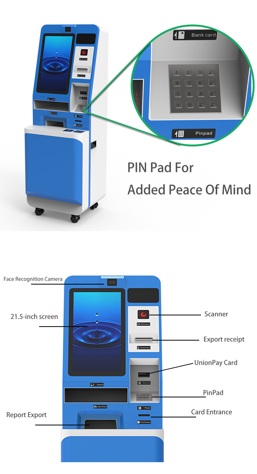 Self Service Cash Kiosk Library Self Checkout Machine With Banknote Acceptor