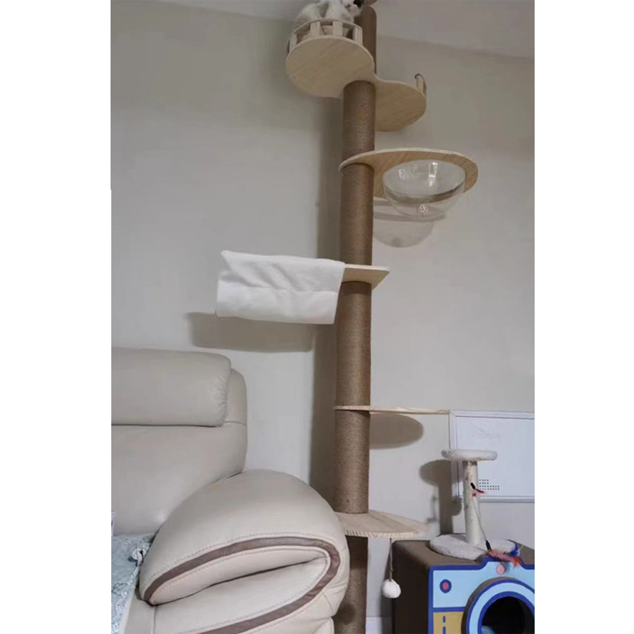 Pet House Floor-to-ceiling Cat Tree Condo Furniture Scratch Post Interactive Play