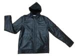 Shoulder Mens Padded Leather Jacket Short