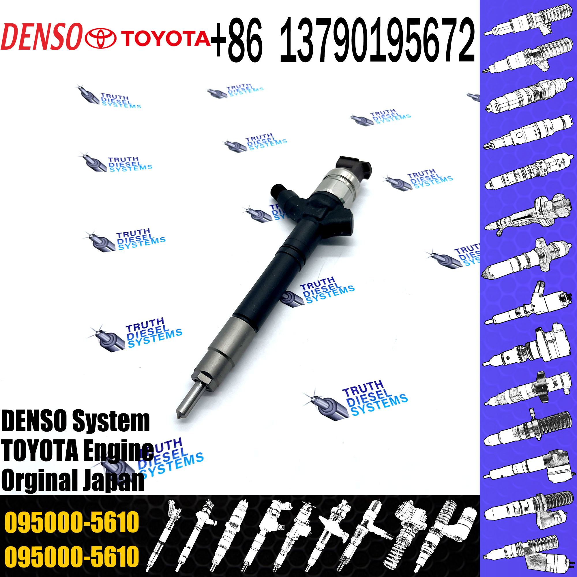 diesel fuel engine injector 095000-5610 23670-0R010 for engine high pressure pump engine injection injector 095000-5610
