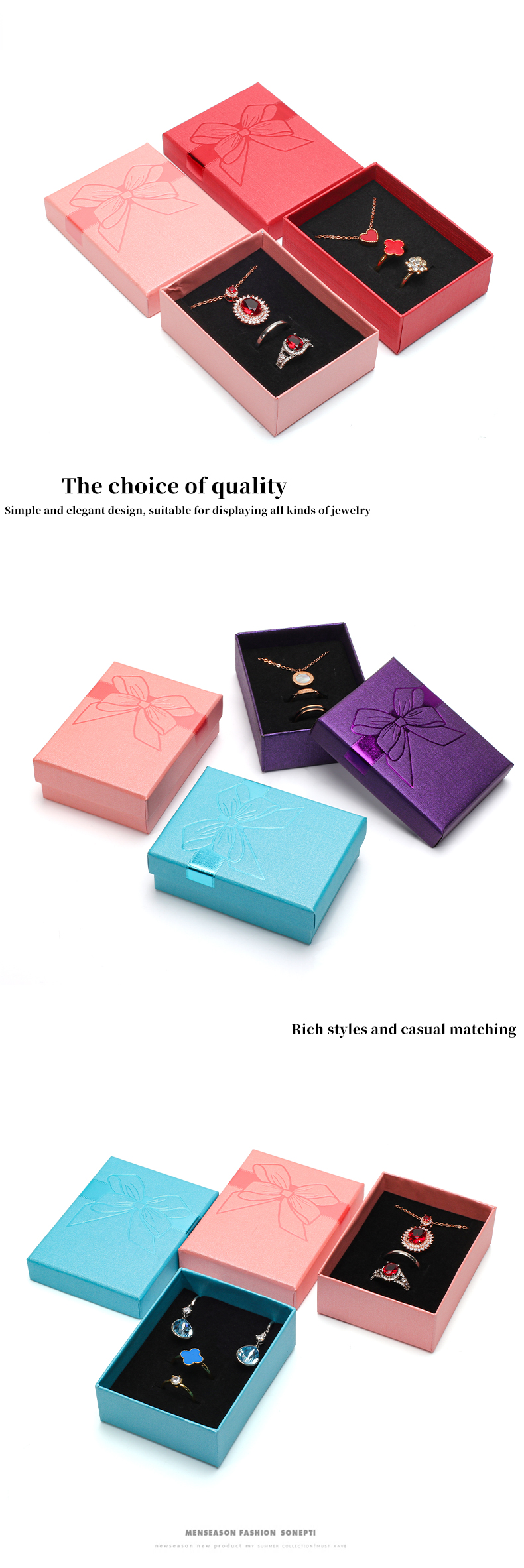 Customized Size Hanhong Logo Cardboard Paper Gift Jewelry Box Drawer Presentation