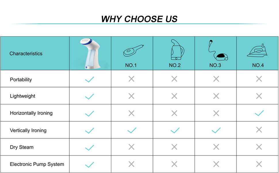 80ML Water Tank Capacity Electric 1000W Mini Garment Steamer for Travelling and Home
