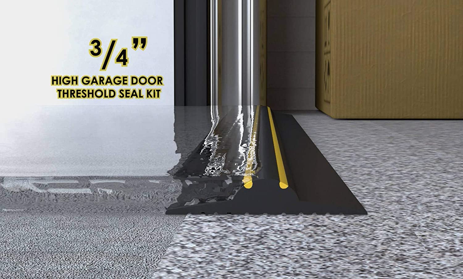 Garage Door Flood Barrier Threshold Kit with Superior UV Resistant EPDM or PVC Material