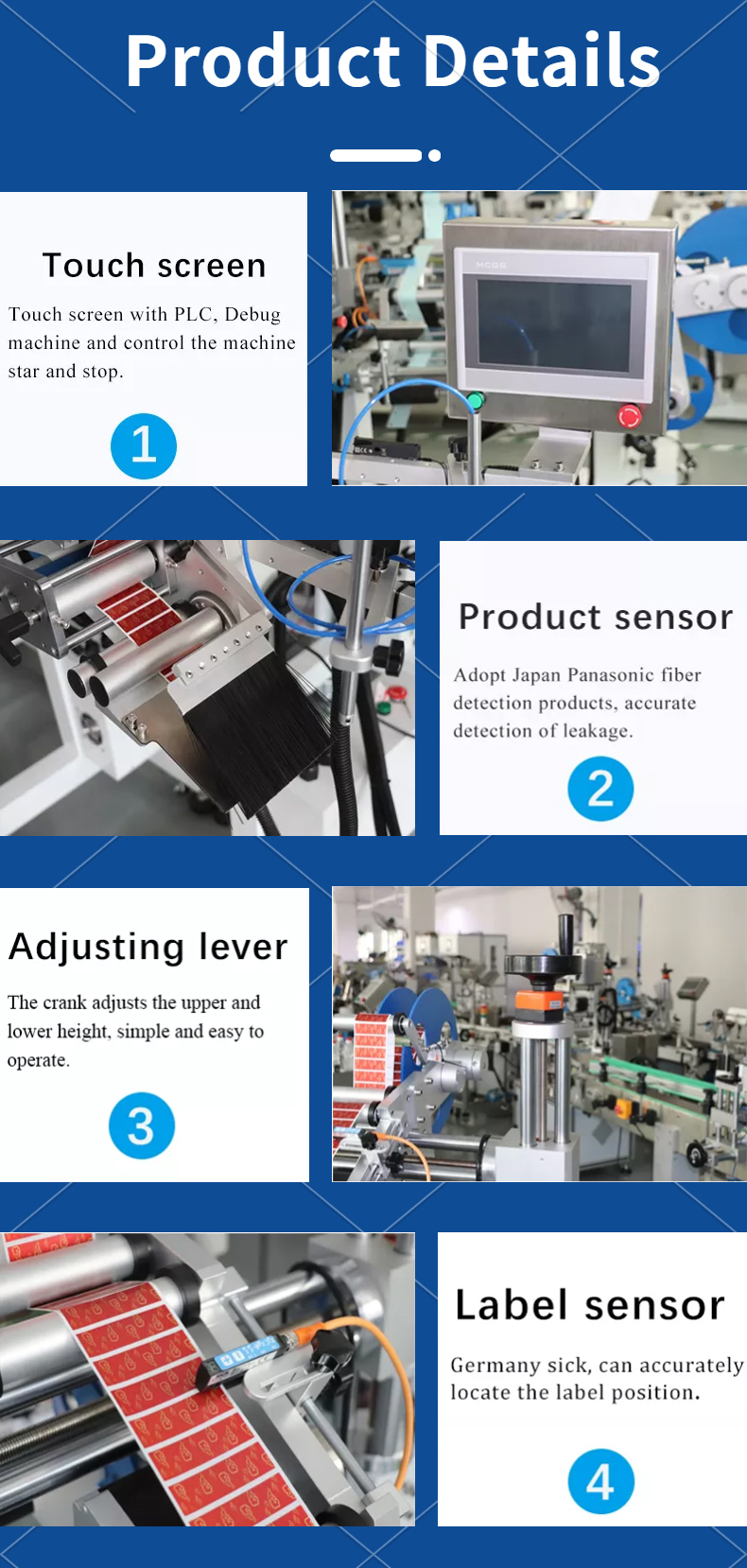 ±1mm Tolerance Automatic Assembly Line Labeling Head for Flat and Round Bottles 40 pcs/min
