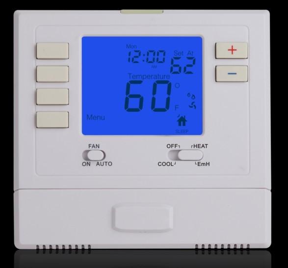 Buy cheap 24V Electronic Room Thermostat Heat And Cool With Bule Blacklight from wholesalers