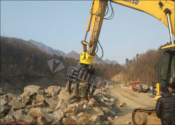 Wide Opening Excavator Rock Grab , Scrap Grapple For Excavator SANY SY200 SY210 SY220