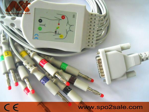 Buy cheap Non Detachable eCG patient cable For Mindray R12 Electrocardiograph from wholesalers