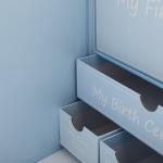 Decorative Luxury Teeth Keepsake Box For Baby , Cardboard Box With Drawers