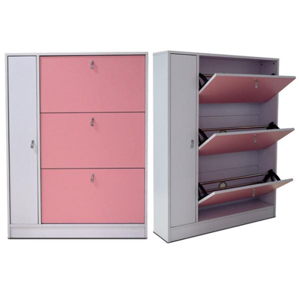 Buy cheap Pink Umbrella Storage Adjustable MDF Mirrored Shoe Cabinet from wholesalers