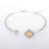 Buy cheap Female Clover Shape Of Real Meteorite Bracelet 925 Sterling Silver Bangles from wholesalers