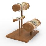 Customized Wooden Woven Countertop Display Stand For Luxury Jewelry Bracelet