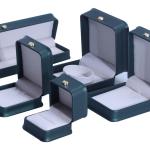 Green Crown Design Luxury PU Leather Jewelry Box for Bracelet Necklace Ring and