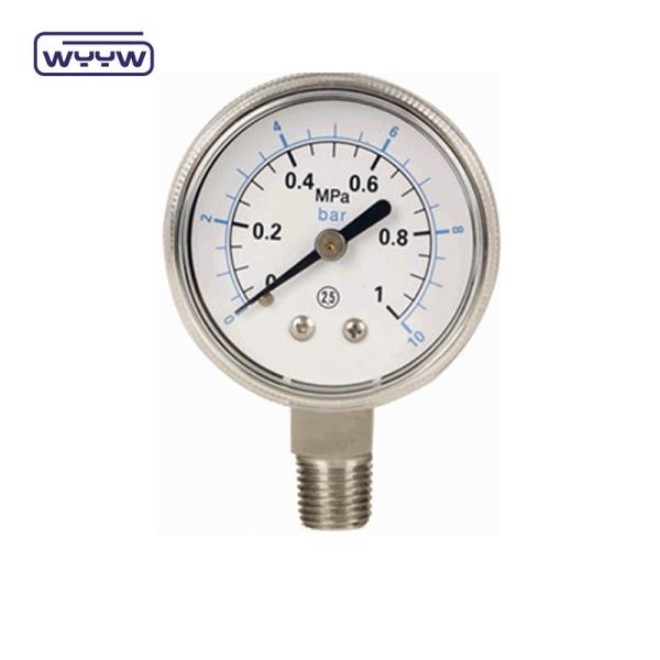 Buy cheap 1/4"Bsp 304 Stainless Steel Pressure Gauge Bottom Connection 60mm from wholesalers