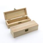 13in Single Solid Wine Bottle Box Gifts Wooden Wine Boxes with Hinged Lid
