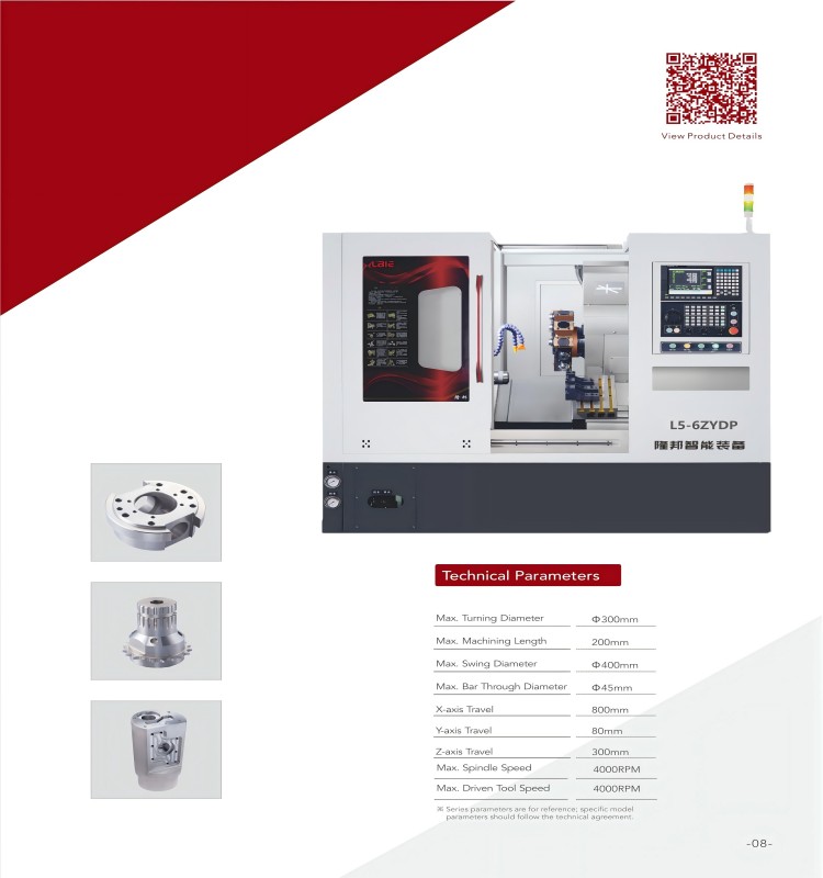 Heavy Duty Slant Bed Cnc Precision Automatic Lathe Live Tool Turret