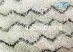 White Color W Shaped Jacquard Microfiber Fabric Twist Pile Fabric Flat Refill