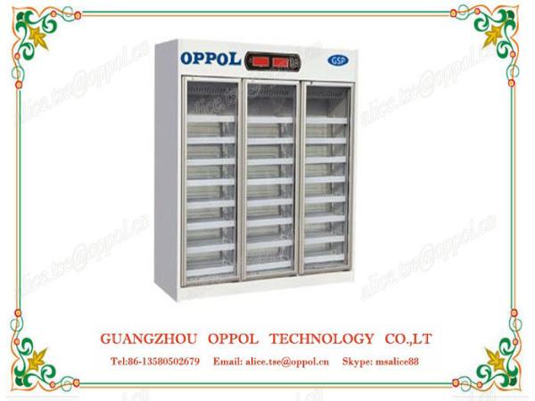 Buy cheap OP-1108 Drug Storage Triple Glass Doors Customized Size Air Cooling Refrigerator from wholesalers