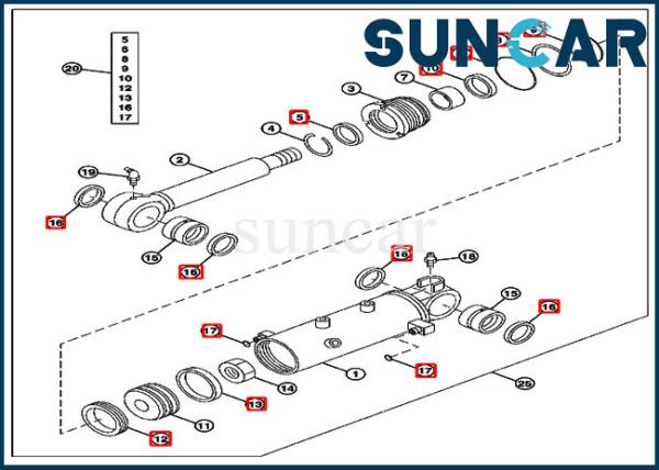 Buy cheap 4652458 Blade Replacement Sealing Kit John Deere 27D Excavator Cylinder Seal Kits from wholesalers