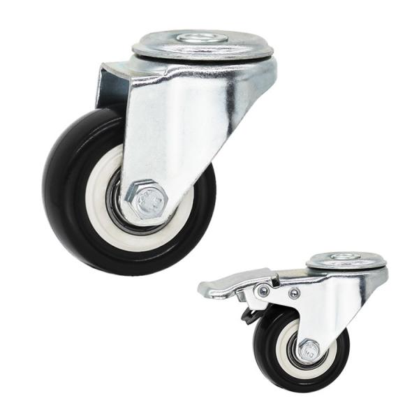 Small Size Light Duty Casters PVC Wheels 360 Dgree Rotating Swivel Bolt Hole