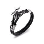 New arrival body jewelry stainless steel leather bracelet northskull bracelet