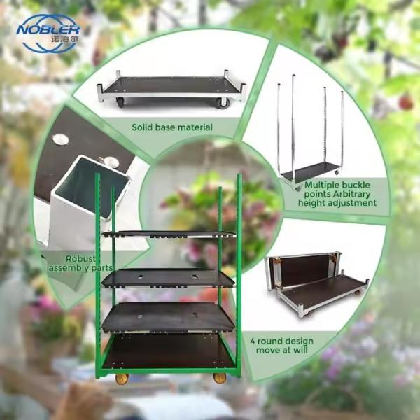 Buy cheap Multifunctional Powder Coated Danish Flower Trolley For Shopping from wholesalers