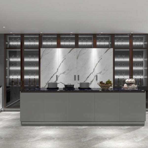 Buy cheap Woodgrain Modern Kitchen Cabinet Unassembled Handleless Furniture from wholesalers