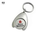 Metallic Car Brand Keychains , Trolley Coin Holder Key Chain For Shopping Cart
