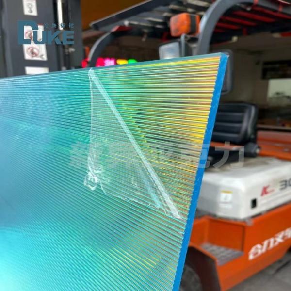 Decorative Lridescent Colored Texture Acrylic Sheet Fluted Clear Textured