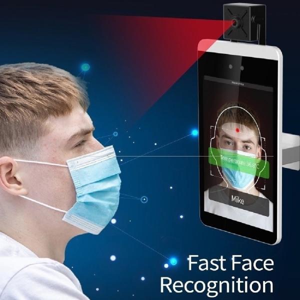 Security CE FCC Hand Sanitizer Temperature Kiosk Face Recognition