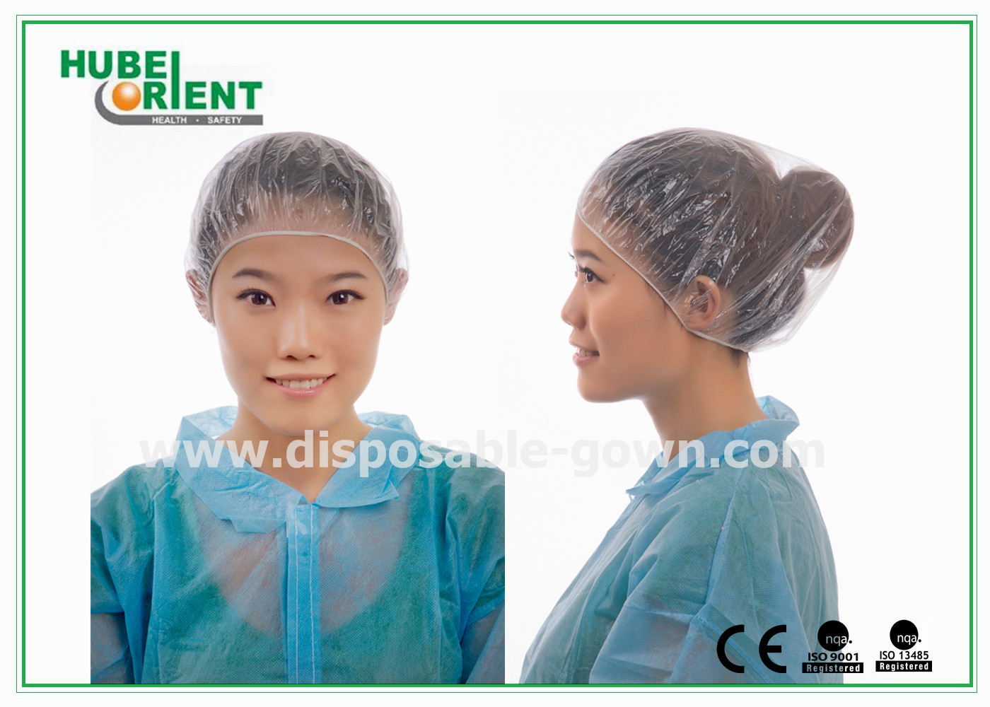 Single Elastic Breathable Round Non Woven Bouffant Cap