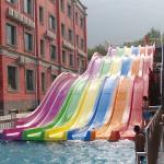Colorful Design Fiberglass Rainbow Water Slide Equipment Racing For Pool