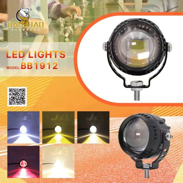 Quality Single Beam White Yellow Red Flash Aluminum Motorcycle External LED Spotlight for sale