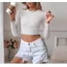 Buy cheap Low Moq Clothing Manufacturer Women'S Sexy Backless Cropped Slim Fit Knit Long Sleeve Top from wholesalers