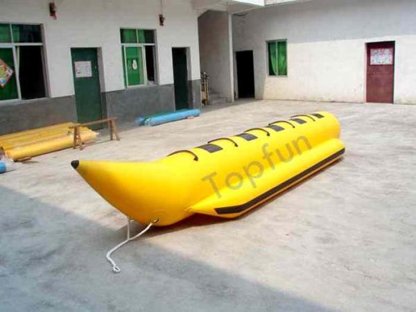 Yellow Waterproff Banana Inflatable Fly Fishing Boats With PVC Strong Protection