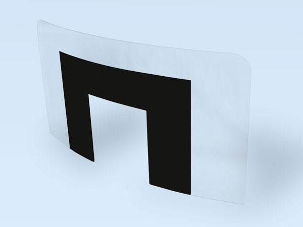 Buy cheap Silkscreen Black Range Hood Glass Curved Tempered 8 mm Harder from wholesalers