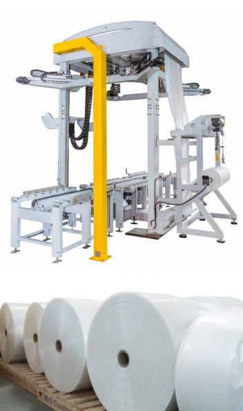 Buy cheap 0.2 KWH Automatic Stretch Hooding Machine Vertical 60 Pallets Per Hour from wholesalers