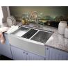 Buy cheap Stainless Steel 18 gauge countertop satin polish SS304 silver clor Handmade apron farmhouse thicker steel steel Sink from wholesalers