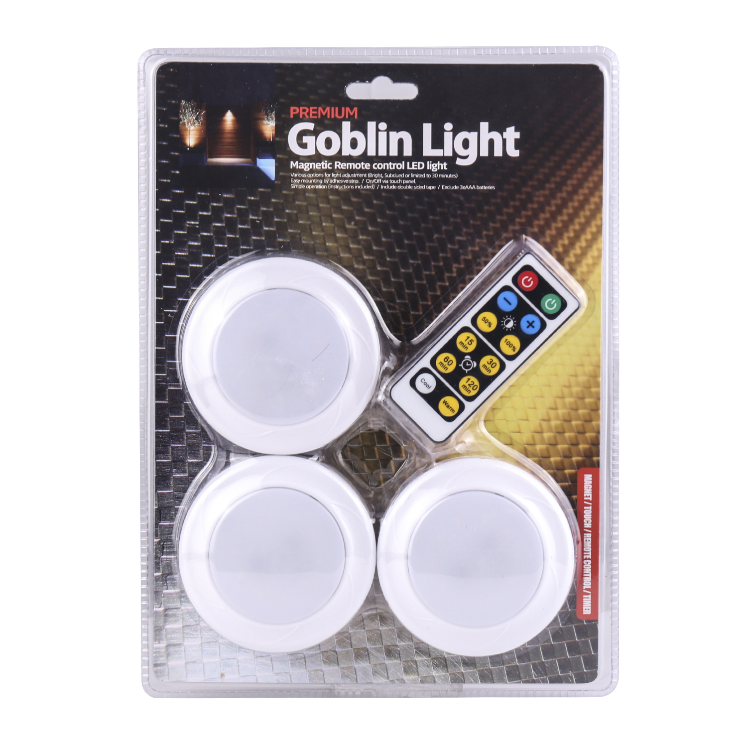 Warm White white ultra thin Wireless led puck light
