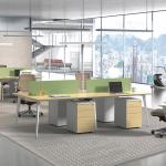 Office Furniture Green 4 Seat Office Desk Office Cubicle Workstation For 5