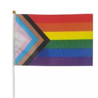 Buy cheap Printed Handheld Progress Pride Flag Waterproof LGBT Rainbow Flag product