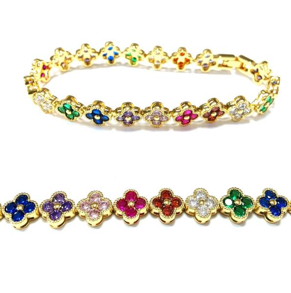 Buy cheap Fresh Water Pearl CZ Stones Tennis Bracelets Plated Custom Jewelry Rainbow Gold Copper Brass for Women from wholesalers