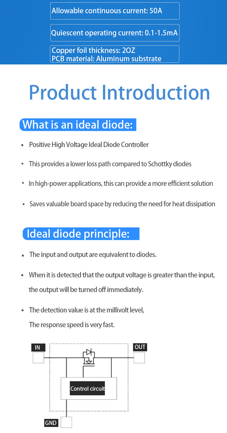 Diode 50A 200V 150V 100V Waterproof Potting Module Electric Vehicle Modification