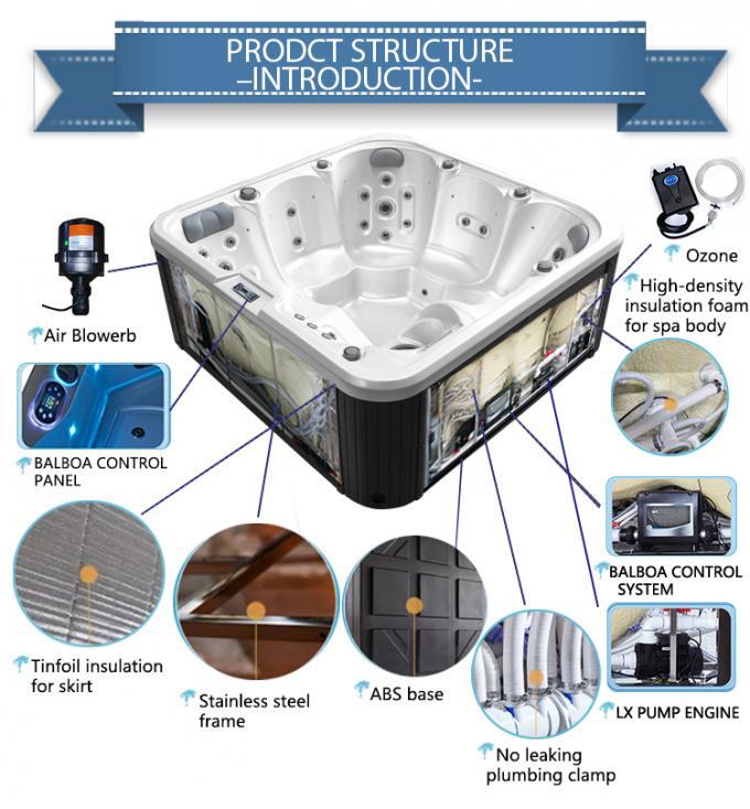 Jacuzzi Outdoor Spa Tub With Hydrotherapy Whirlpool Hot Tub For 5 Person Luxury Massage For Villa Use