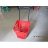 Buy cheap Castor Rolling Shopping Basket With Wheels , 4 Wheeled Plastic Shopping Baskets from wholesalers