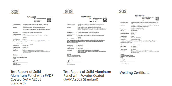 5.20 Years Guarantee Interior Exterior Aluminum Solid panel with CE SGS 6