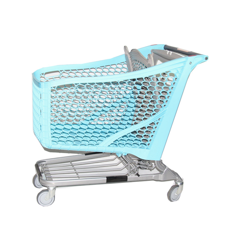 Large Size Sturdy Plastic Supermarket Trolley Shopping Cart Q235 Steel