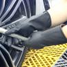 Buy cheap Waterproof Unlined Rubber Safety Gloves , Heavy Duty Black Rubber Gloves from wholesalers